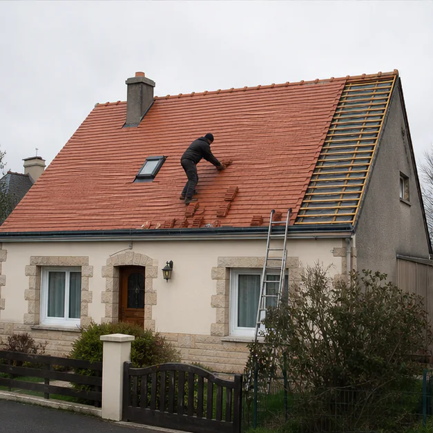 Rénovation d’une toiture en cours — illustration