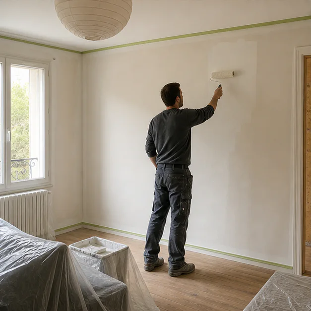 Travaux de peinture en cours — illustration